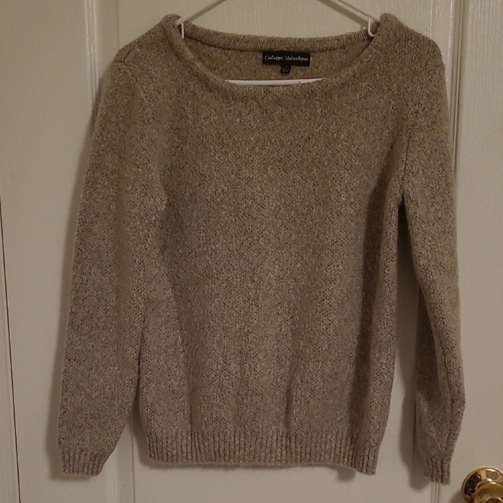 Catherine Malandrino Cream Crew Neck Sweater